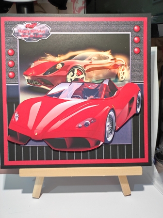 Red Ferrari on Fire by marie nowell