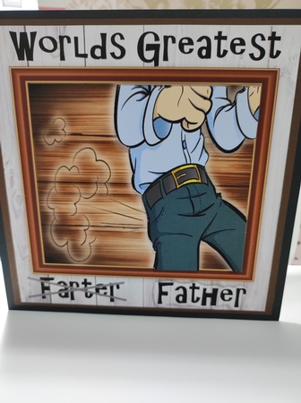 Worlds Greatest Father Humour 8x8 by marie nowell