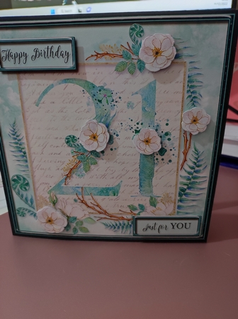 Floral Number Card Topper - 21st Birthday by marie nowell