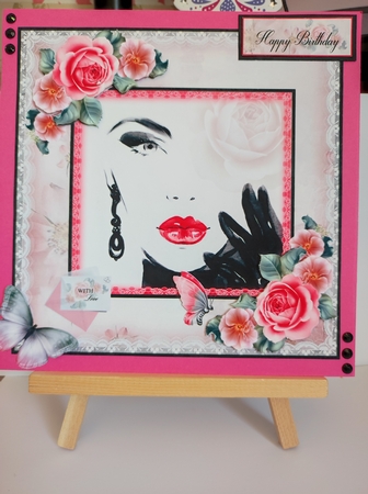 Glamour Card Front With Decoupage by marie nowell