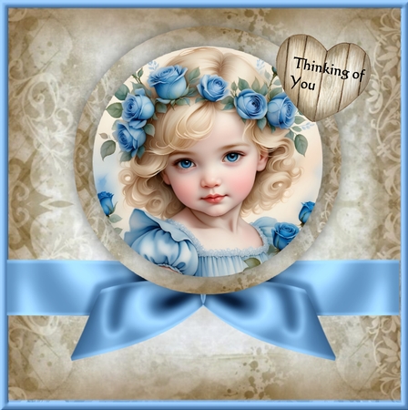 Victorian Roses - Blue by Marijke Kok