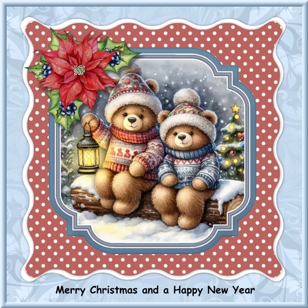 Christmas Lantern Teddies Toppers 7-12 in PNG CU4CU/PU/CU by Marijke Kok