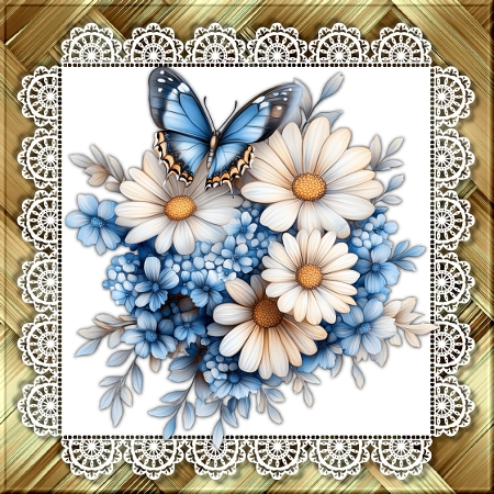 Blue Daisy Clipart by Marijke Kok