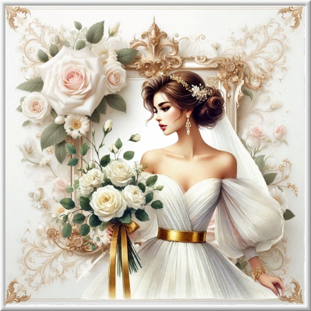 Floral wedding card  by Marijke Kok