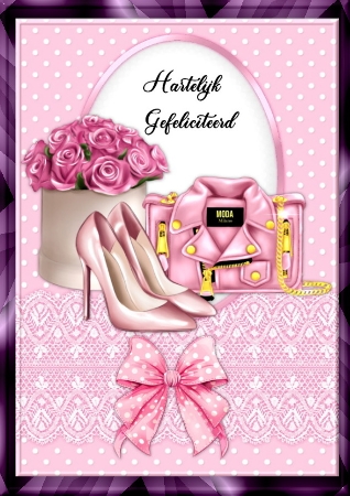 Quick  Card Fashion In Pink by Marijke Kok