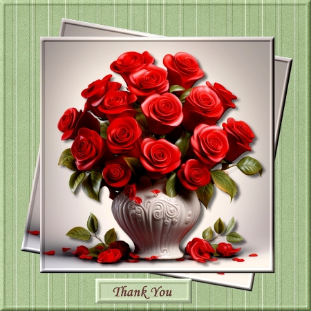 Quick  Card  Red Roses by Marijke Kok