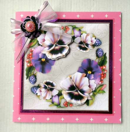 Violets Beauty Card Topper by Marijke Kok