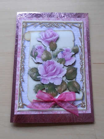 Beautiful Lilac Roses on a Scroll mat  by Marijke Kok