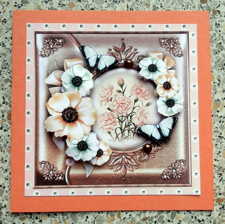 Vintage Anemone & Carnations with Butterfly Card Mini Kit by Marijke Kok