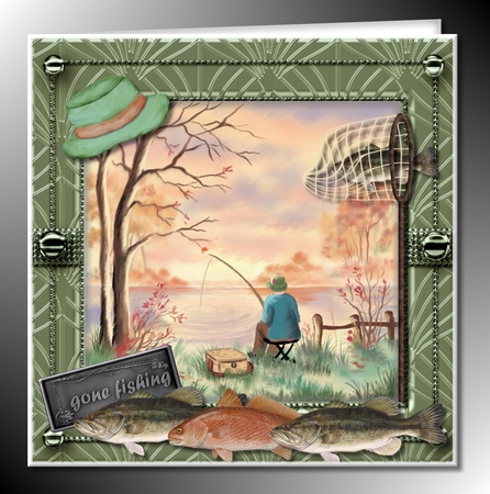 Fishing at SUnset Original Art, Designer Resource by Marijke Kok