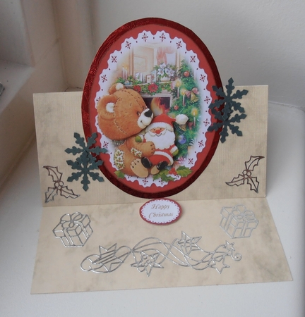 Vintage Christmas Teddy Topper 4 by Marijke Kok