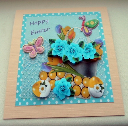Mini Card  Happy Easter Basket by Marijke Kok