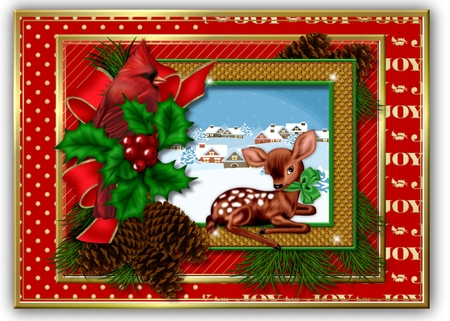  A4 Red Green and Gold Christmas Paper by Marijke Kok