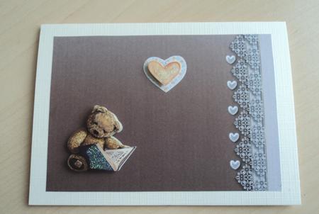 Brown Hearts & Lace Backing Paper by Marijke Kok