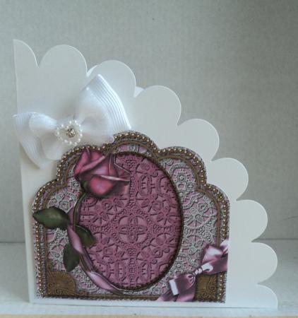 Mid Pink Rose Scalloped Base and Frame by Marijke Kok