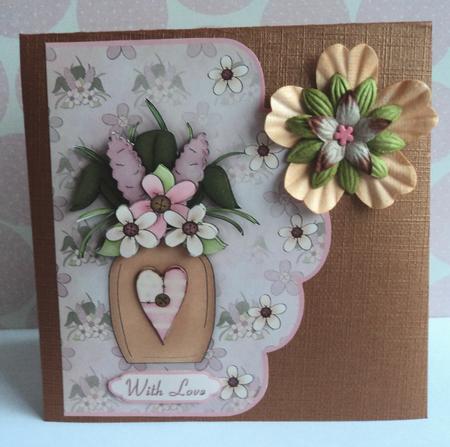 Mothers Flowers Scallop Edge Card Front by Marijke Kok