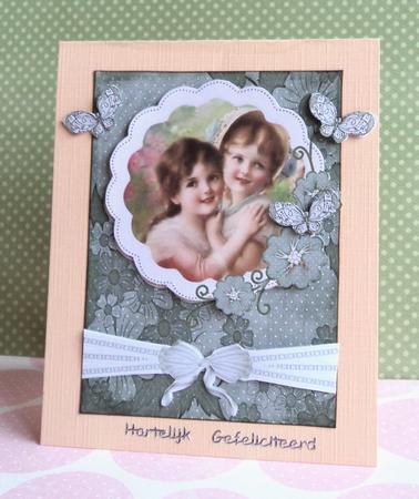 Vintage Girls Quick Card by Marijke Kok