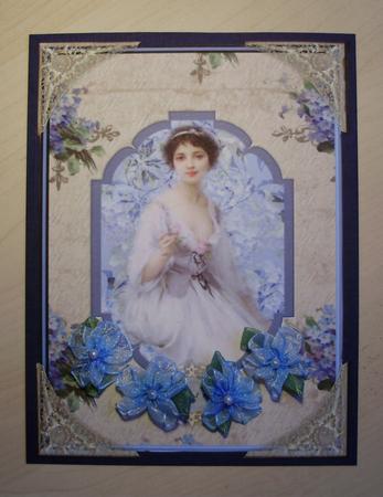 Blue Serenity A4 Card Front by Marijke Kok