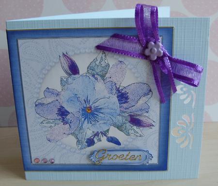 Posy and Pearls Cut and Fold Card by Marijke Kok