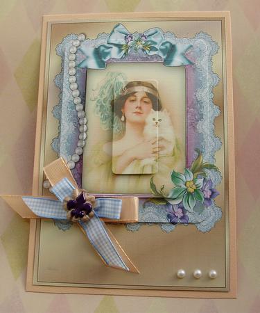 Pearl - Vintage Card Front with Rectangular Pyramid by Marijke Kok