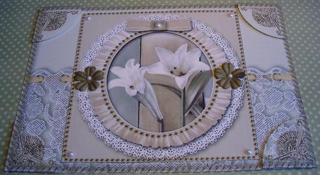 Lily 1 A5 Half Lace Card Front by Marijke Kok
