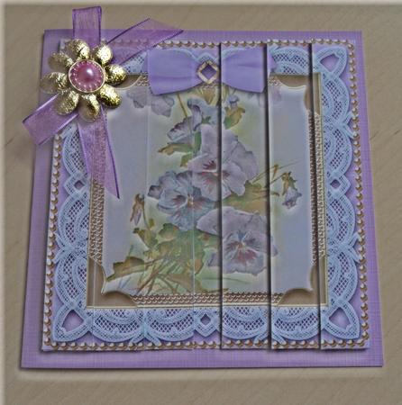 Purple Pansy Lace 5in Square Side Stacker by Marijke Kok