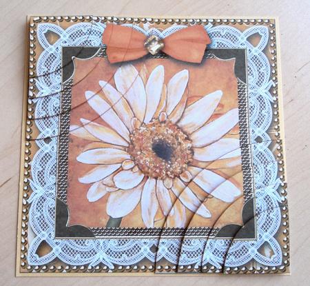 Daisy Deep Lace 6 Inch Duo Corner Stack Card Front by Marijke Kok