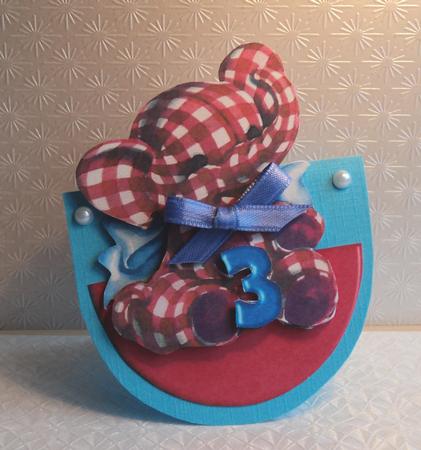 Cute Retro Elephant Wobble Card by Marijke Kok
