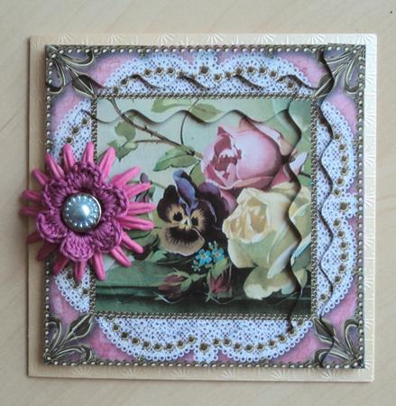 Floral Collection Spiral Wavy Edge Stacker Card Front by Marijke Kok
