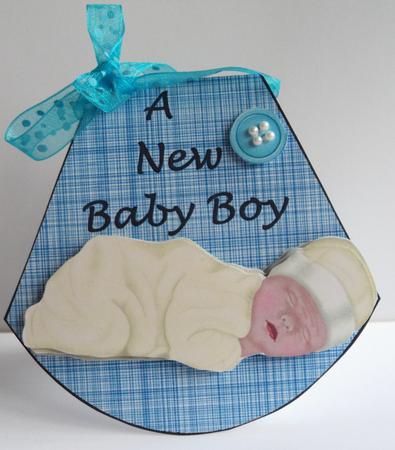 New Baby Boy Wobble Card by Marijke Kok