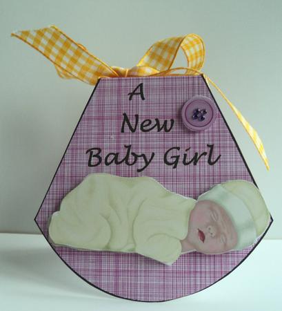 A New Baby Girl Wobble Card by Marijke Kok