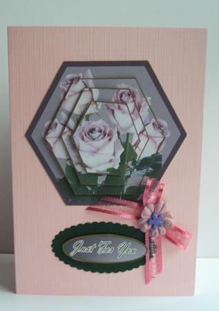 Mauve Rose Pyramid Happy Birthday Just for You by Marijke Kok
