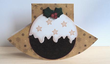 Christmas Pudding Wobble Card by Marijke Kok