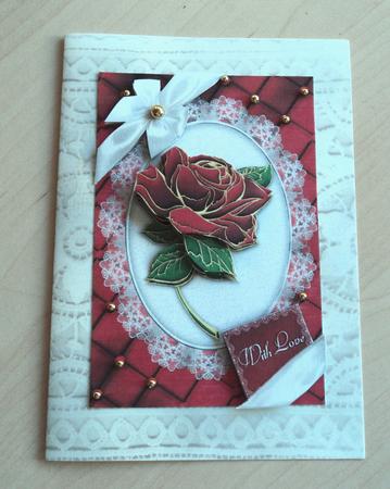 Red Satin Birthday or Love Card by Marijke Kok
