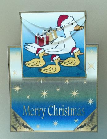 Christmas Ducks Vertical Fold Back by Marijke Kok