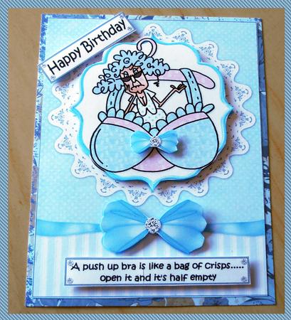 Stella and Her Push Up Bra Quick Card by Marijke Kok
