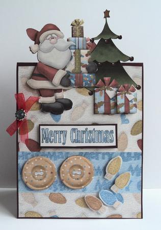 Santa's Here! Over the Edge Card by Marijke Kok