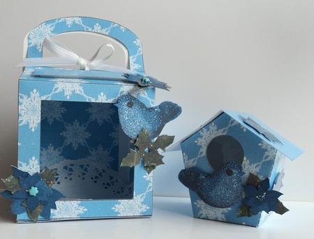 Christmas 1 Snowflakes on Blue by Marijke Kok