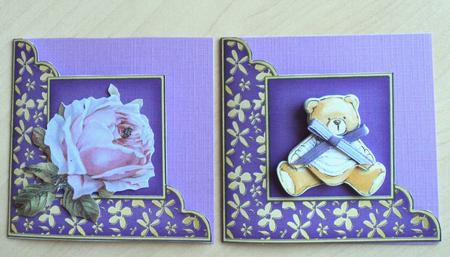Gold Floral Cut and Fold Corner Card Plain Card Base by Marijke Kok