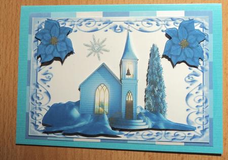 Lovely Church in Blue Ornate Frame by Marijke Kok