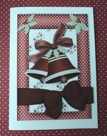 Scarlet Christmas Bells A5 Card Front with Step by Step by Marijke Kok