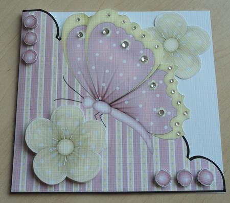 Pink and Yellow Butterfly Cut and Fold by Marijke Kok