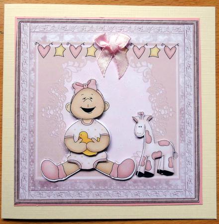 Sweet Baby Girl Card with Decoupage by Marijke Kok