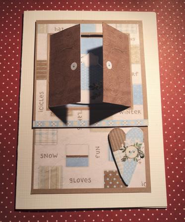 Open the Door! Winter Wear Christmas Card by Marijke Kok
