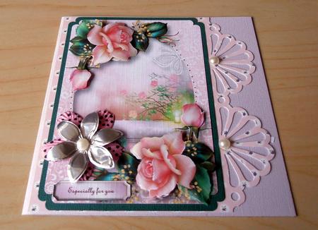 Lace Butterflies & Pale Pink Roses by Marijke Kok