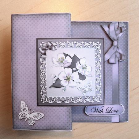 Apple Blossom Fold Back Card by Marijke Kok