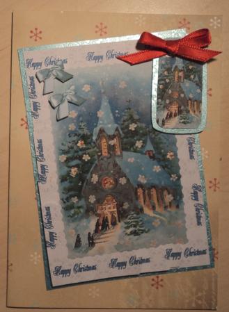 Christmas Lace Frame Chuch by Marijke Kok