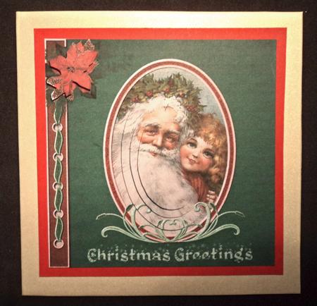 Visiting Father Christmas Vintage Cameo Pyramid by Marijke Kok