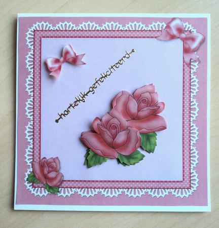Just Roses Matching 8 x 8 Insert Panel and Greetings by Marijke Kok