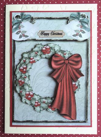 Christmas Holly Wreath by Marijke Kok
